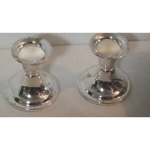 Essex Candle Holder Set of 2 Silver Plated Essex 2 1/2" Tall